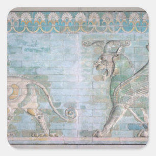 Zwei geflügelten Griffins aus dem Palast Quadratischer Aufkleber