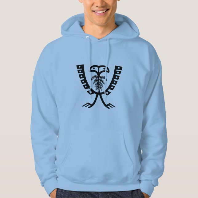 Zwei gehackter Schwarzer Adler Hoodie (Vorderseite)