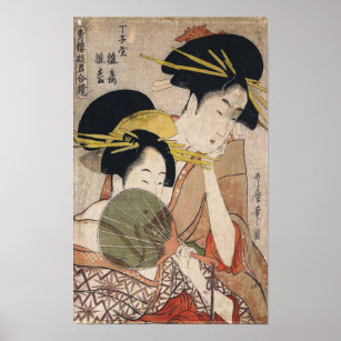 Zwei Geisha Vintag Art in Japan Poster