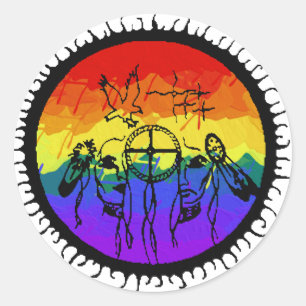 Zwei-Geist-Bergkugel Runder Aufkleber