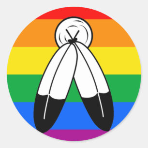 Zwei-Geist-LGBTQ+-Flag Runder Aufkleber