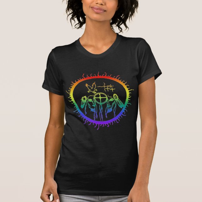 Zwei-Geist Regenbogen T-Shirt (Vorderseite)
