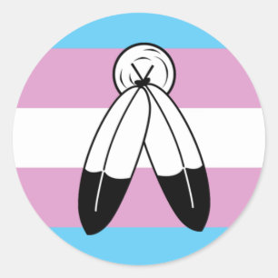 Zwei-Geist-Trans-Pride-Flagge Runder Aufkleber