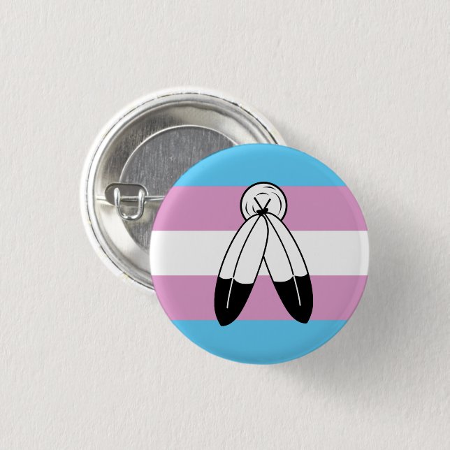 Zwei-Geist-Trans-Stolperflagge Button (Vorne & Hinten)