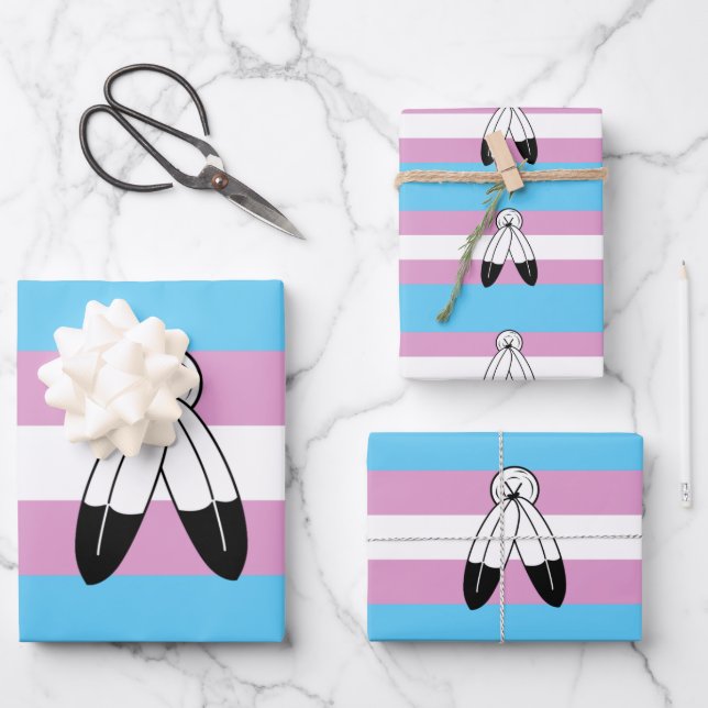 Zwei-Geist-Trans-Stolperflagge Geschenkpapier Set (Vorderseite)