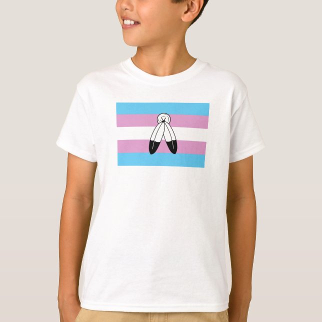 Zwei-Geist-Trans-Stolperflagge T-Shirt (Vorderseite)