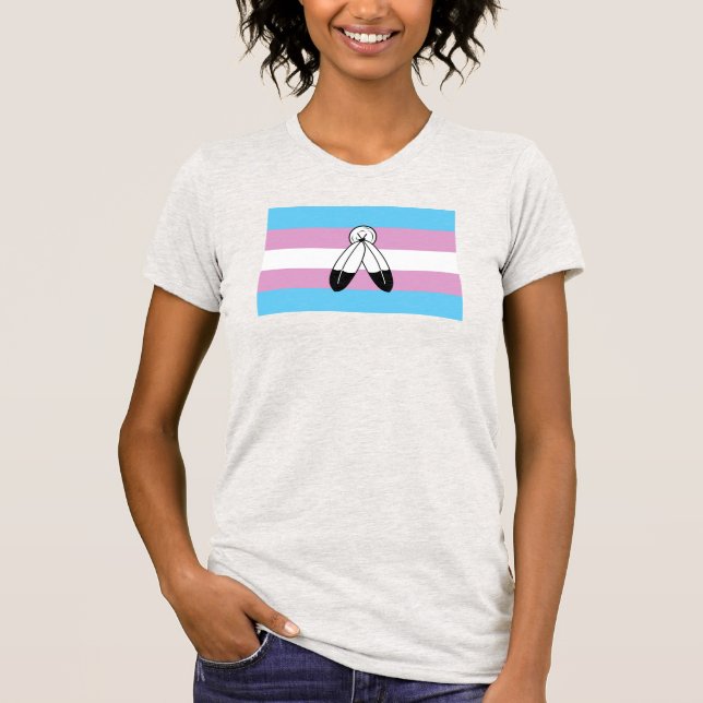 Zwei-Geist-Trans-Stolperflagge T-Shirt (Vorderseite)
