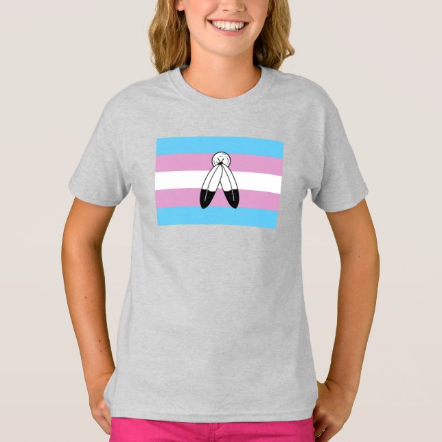 Zwei-Geist-Trans-Stolperflagge T-Shirt (Vorderseite)