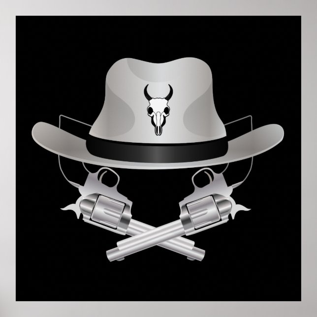 Zwei gekreuzte Gewehre und Hut Poster (Vorne)
