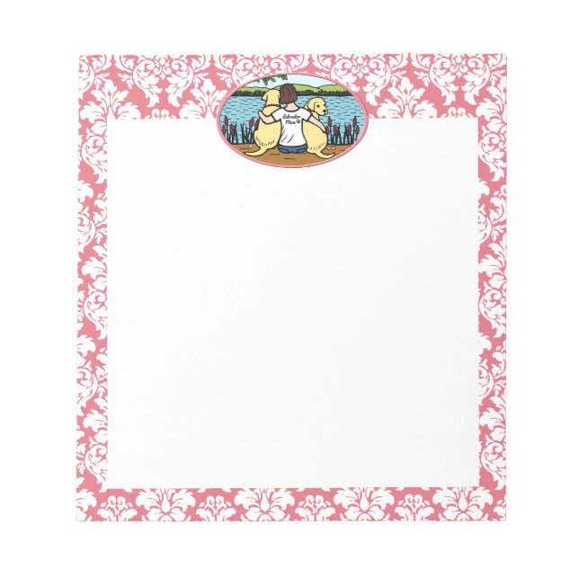 Zwei gelbe Labradoren und Mama Notizblock (Vorderseite)