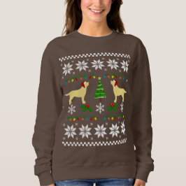Zwei gelbe Labradors Weihnachtsmuster Sweatshirt