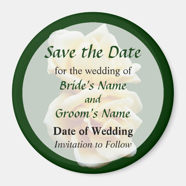 Zwei Gelbe Rosen Save the Date Magnet (Vorne)