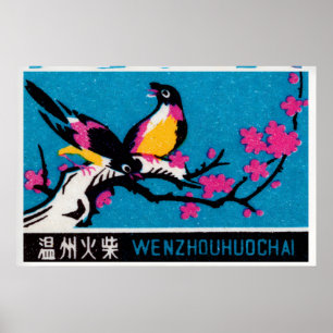Zwei gelbe Vögel - Matchbox-Druck - Ästhetische Wa Poster