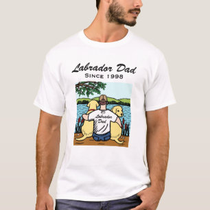 Zwei gelbes Labradors und Vater T-Shirt