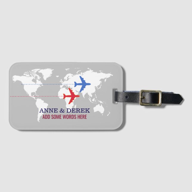 zwei gemeinsam fliegende Flugzeuge Gepäckanhänger (Vorderseite (Horizontal))