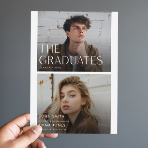 Zwei gemeinsame Absolventen Doppel-Abschlussfeier  Postkarte