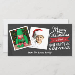 Zwei Gerahmte frohe Weihnachtskhalkboard Feiertagskarte