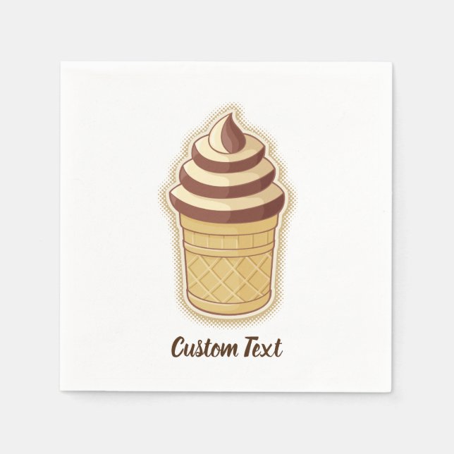 Zwei Geschmacksrichtungen Eiscreme-Cup Serviette (Vorderseite)