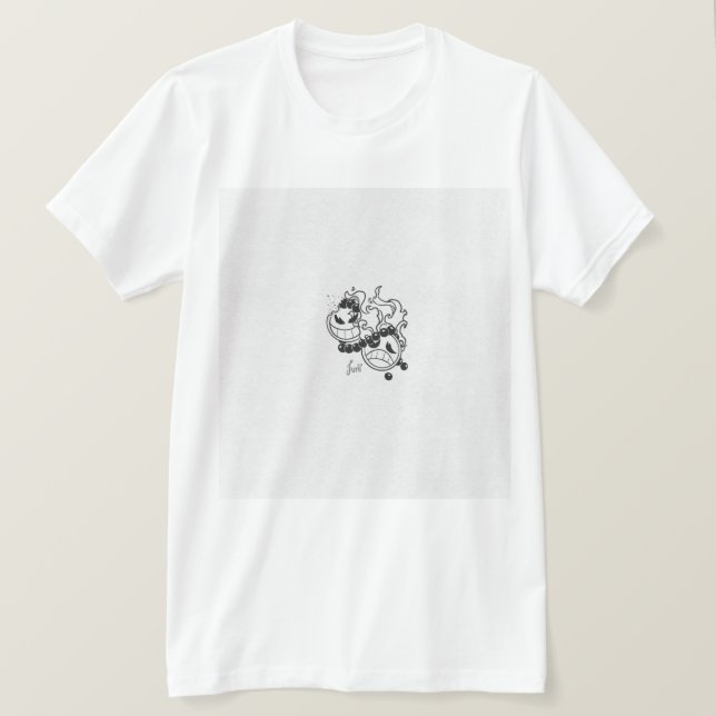 Zwei Gesichter Art T - Shirt - Abstraktes Split De (Design vorne)