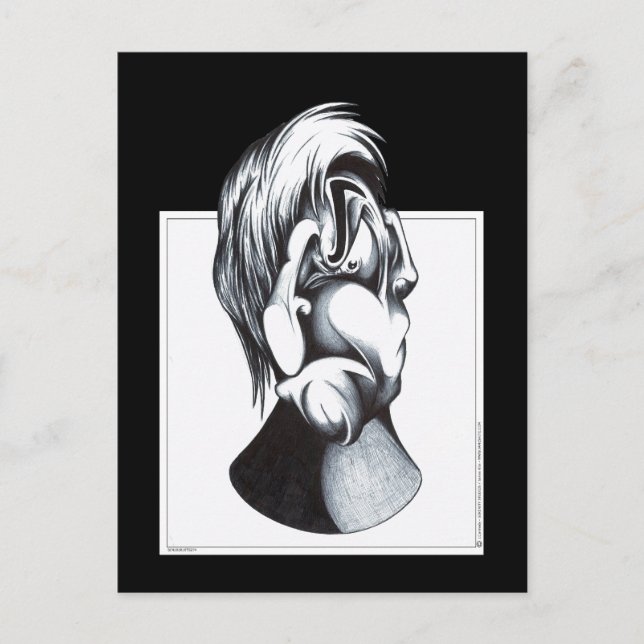 Zwei Gesichter der Trauer Postkarte (Vorderseite)