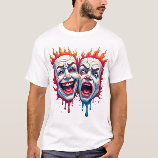 Zwei Gesichter des Lebens - Comedy & Tragedy Mask  T-Shirt