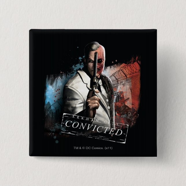 Zwei Gesichter - verurteilt Button (Vorderseite)