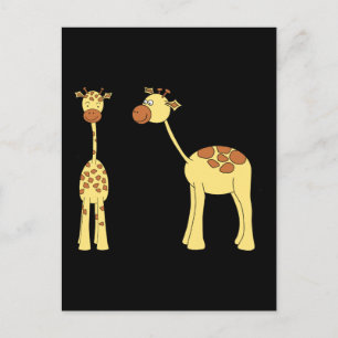 Zwei Giraffen. Cartoon Postkarte