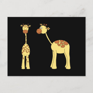 Zwei Giraffen. Cartoon Postkarte