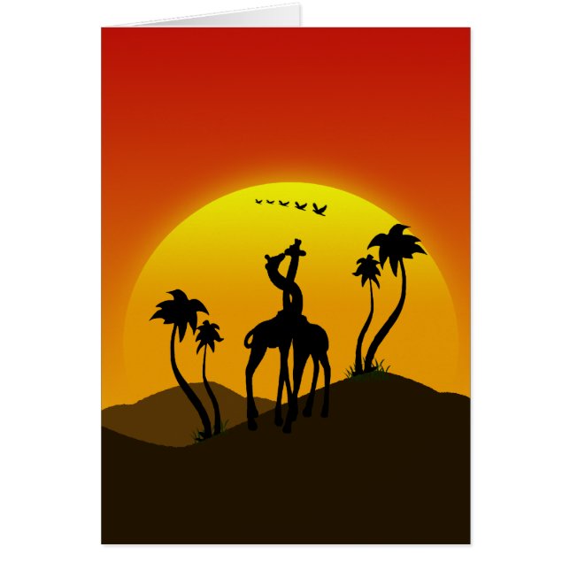 Zwei Giraffen in Liebe bei Sonnenuntergang an eine (Vorne)