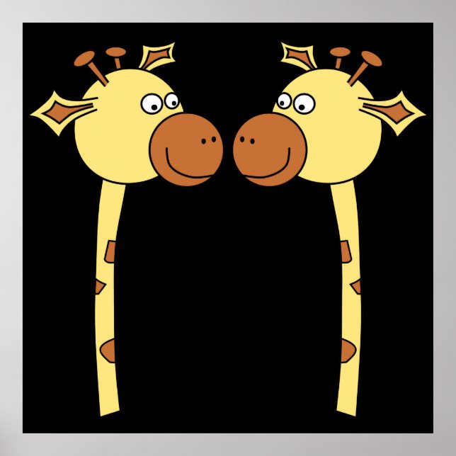 Zwei Giraffen Nah-up. Cartoon Poster (Vorne)