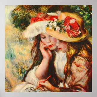Zwei Girls lesen im Garten Ristorante da Valentino Poster