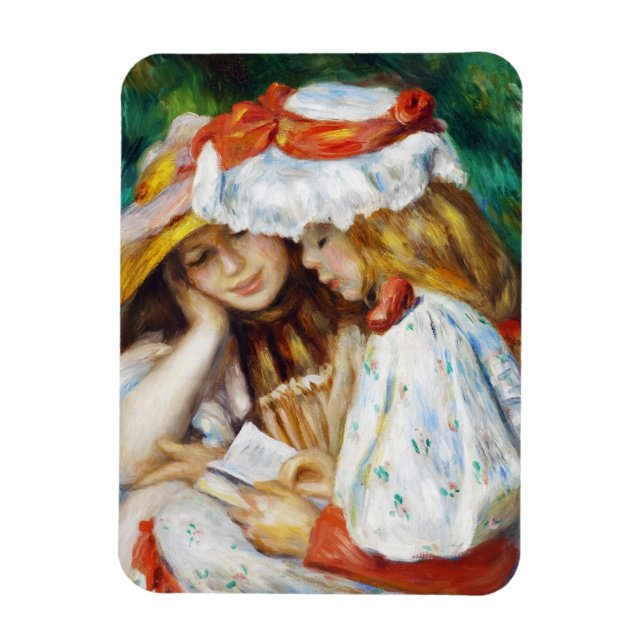 Zwei Girls Reading Pierre Auguste Renoir Gemälde Magnet (Vertikal)