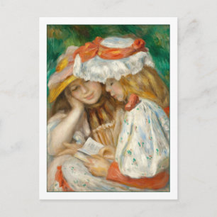 Zwei Girls Reading von Renoir Postkarte