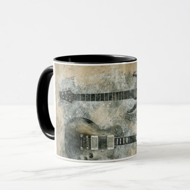Zwei Gitarren Tasse (Vorderseite Links)