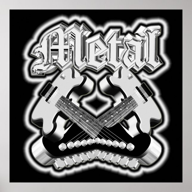 Zwei Gitarren überqueren Poster (Vorne)