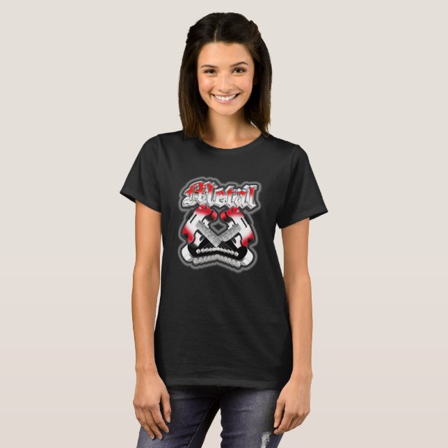 Zwei Gitarren überqueren T-Shirt (Vorne ganz)