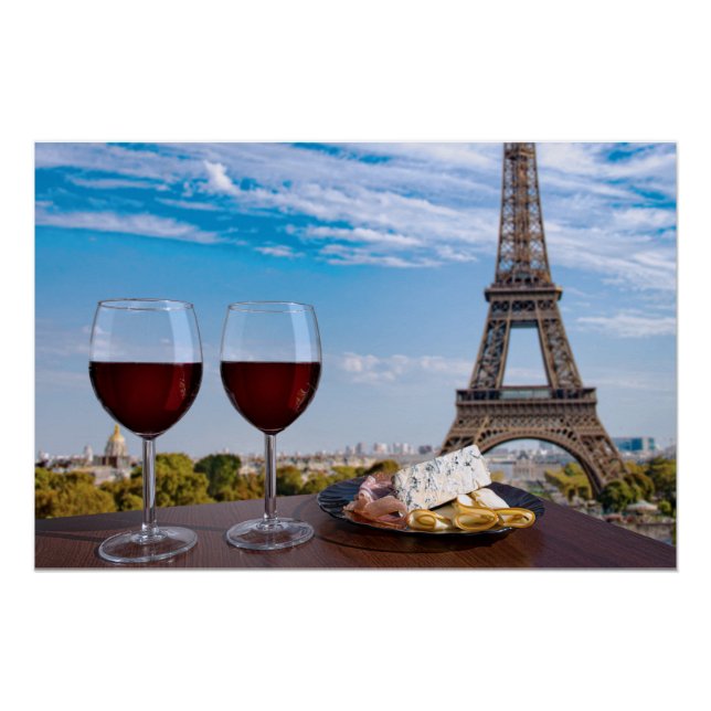 Zwei Gläser Wein im Café von Paris Poster (Vorderseite)