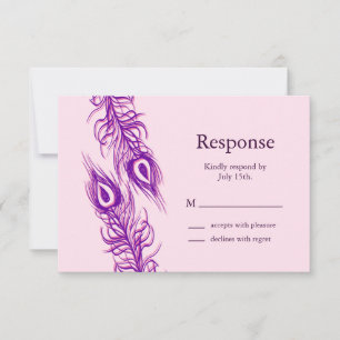 Zwei gleiche Pfauenfedern RSVP Karte