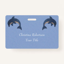 Zwei Glittery springendes Delphin-dunkelblaues Ausweis