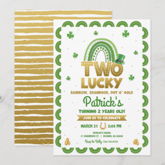Zwei glückliche Birthday Einladung St Patrick's Da