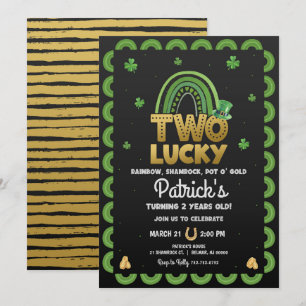 Zwei glückliche Geburtstagseinladung St. Patrick's Einladung