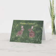 Zwei glückliche Häschen-Ostern-Gruß-Karten