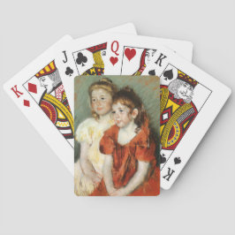 Zwei glückliche junge Mädchen (von Mary Cassatt) Spielkarten