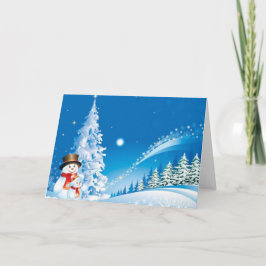 Zwei glückliche Schneemänner Feiertagskarte