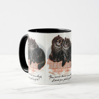 Zwei glückliche schwarze Katzen Gemälde von Louis Tasse