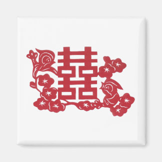 Zwei glückliche Vögel Magnet