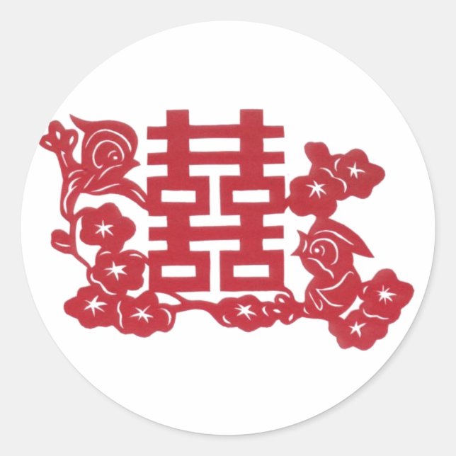 Zwei glückliche Vögel Runder Aufkleber (Vorderseite)