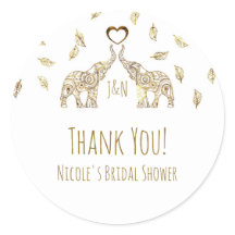 Zwei Gold Elefanten und Herbstlaub Gastgeschenk Ho