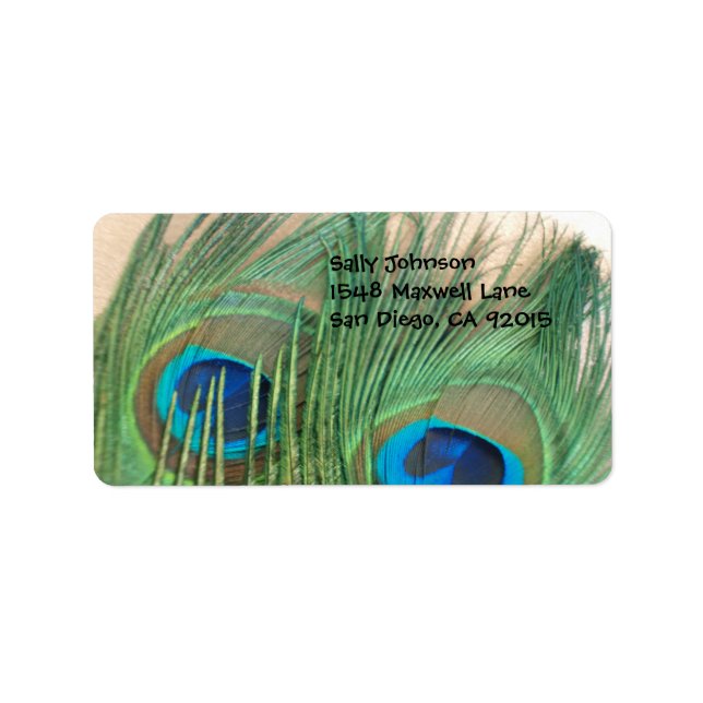 Zwei Golden Peacock Feathers: Labels Adressaufkleber (Vorne)