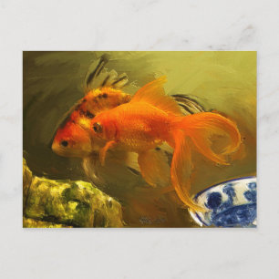 Zwei Goldfish Postkarte